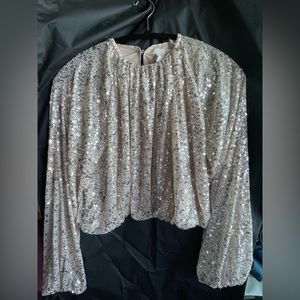 ✨ H&M Sequined champagne top in size M